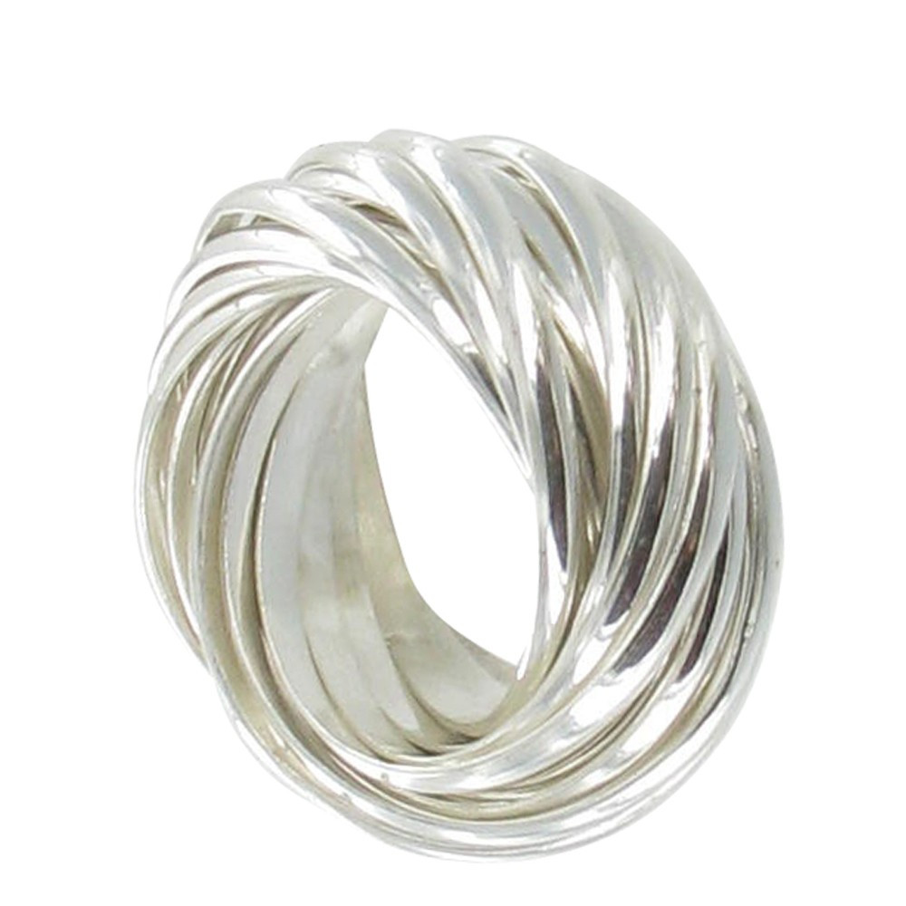 LES POULETTES BIJOUX Bague Argent 21 Alliances - taille 48