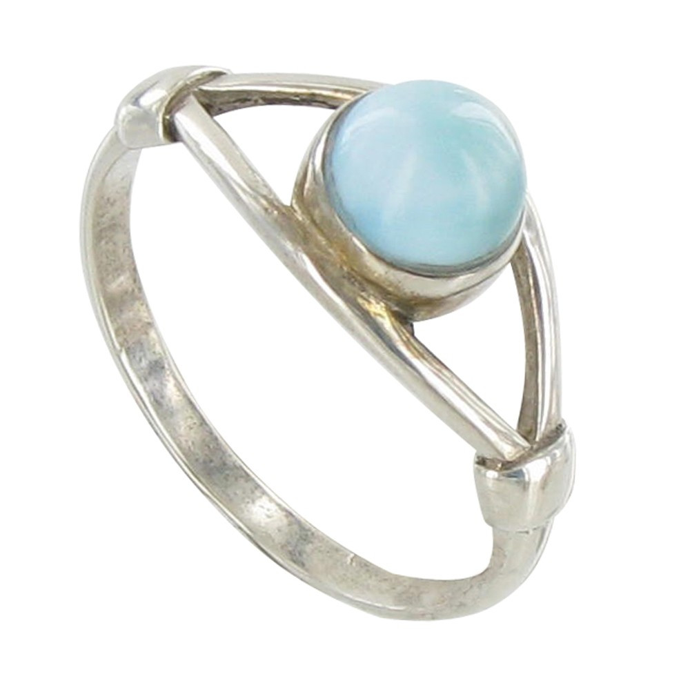 LES POULETTES BIJOUX - Bague Argent Perle de Larimar - taille 50