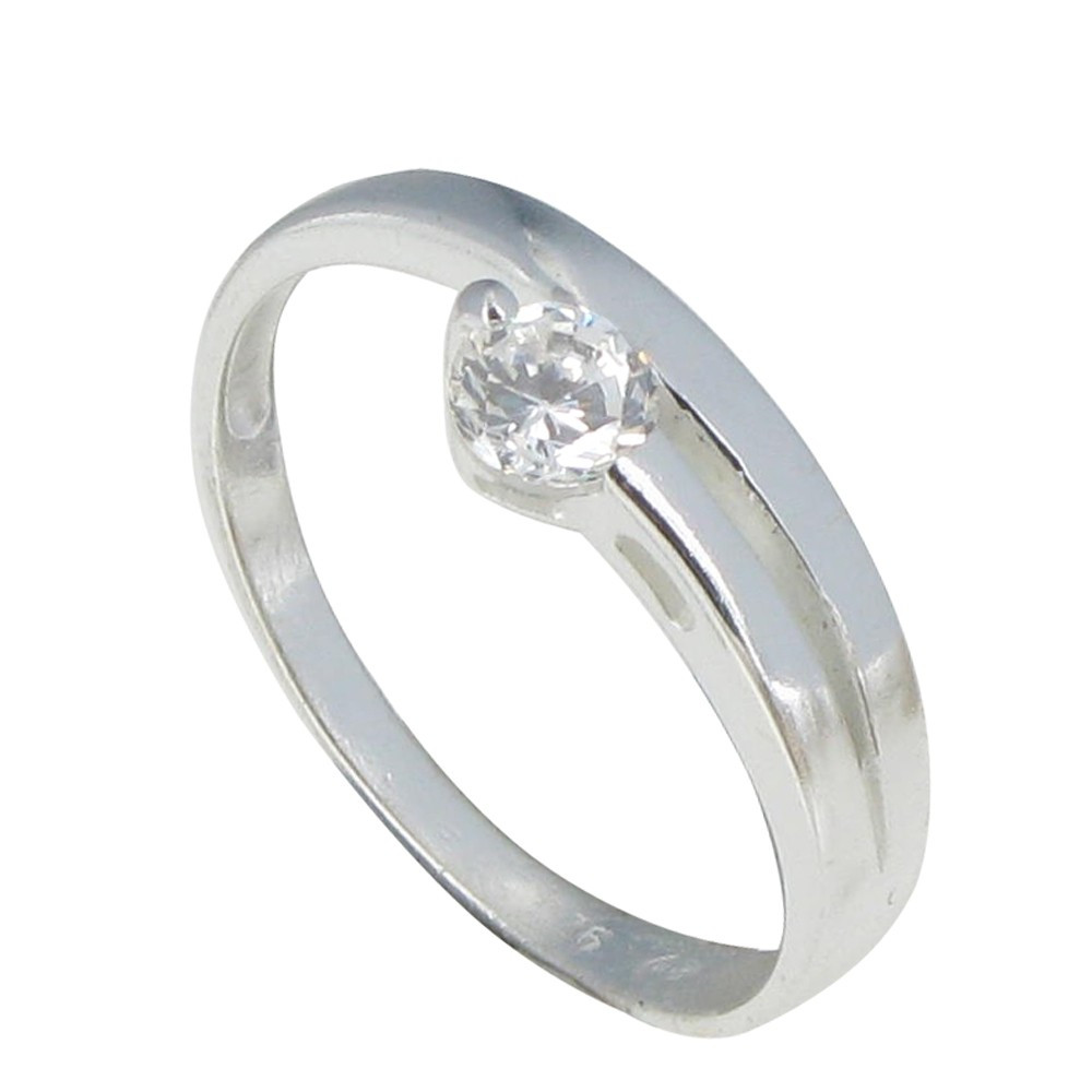 LES POULETTES BIJOUX Bague Argent et Oxyde de Zirconium Cristal - taille 56