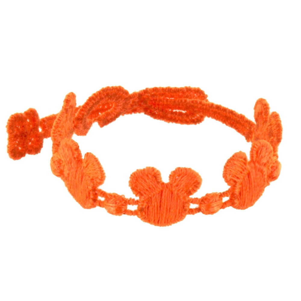 LES POULETTES BIJOUX Cruciani Bracelet Enfant Dentelle Souris Orange Fluo