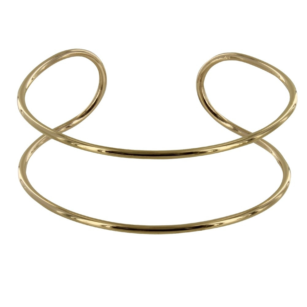 LES POULETTES BIJOUX Bracelet Plaqué Or Jonc Deux Fils