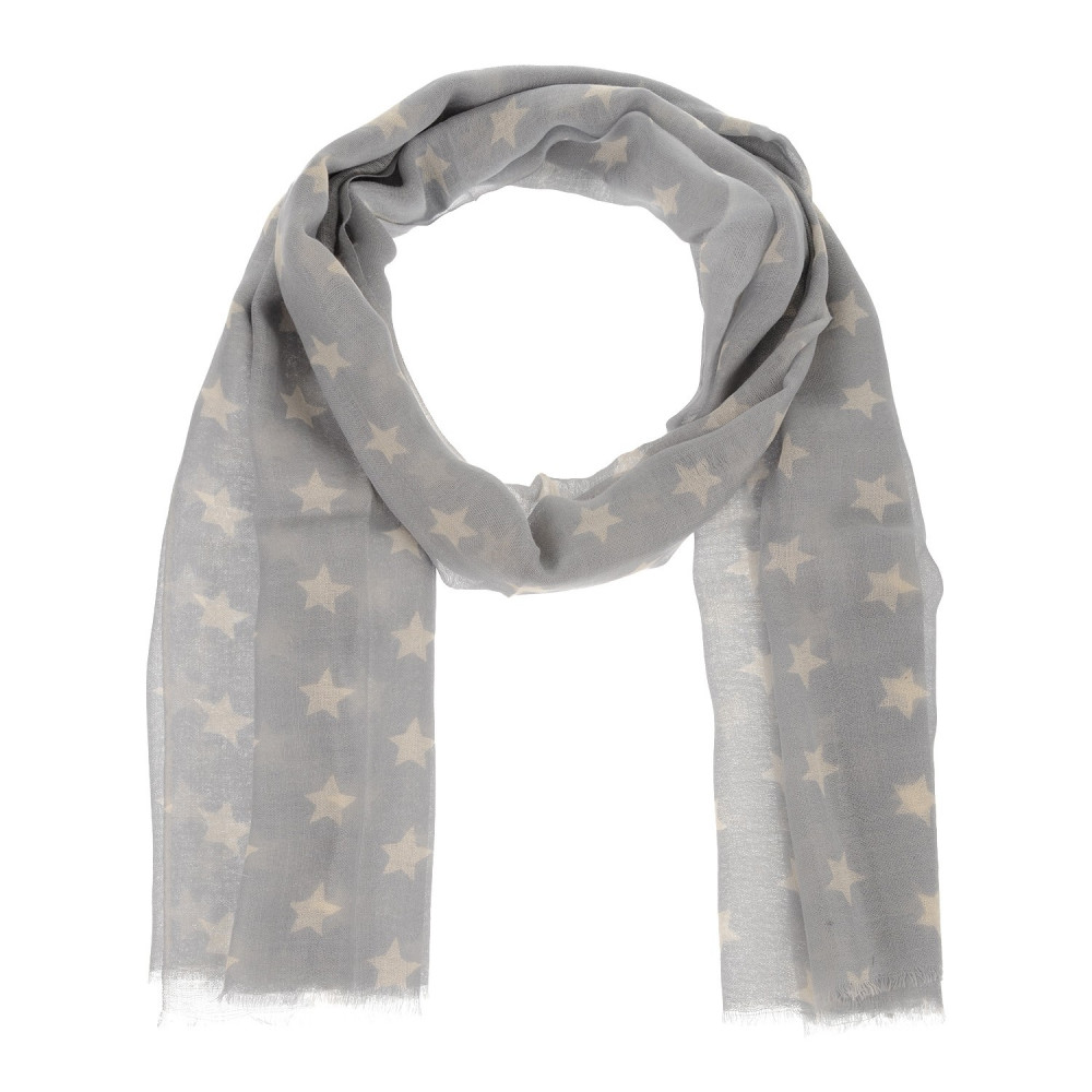 LES POULETTES BIJOUX Foulard Etoiles 100% Laine Classics - Gris
