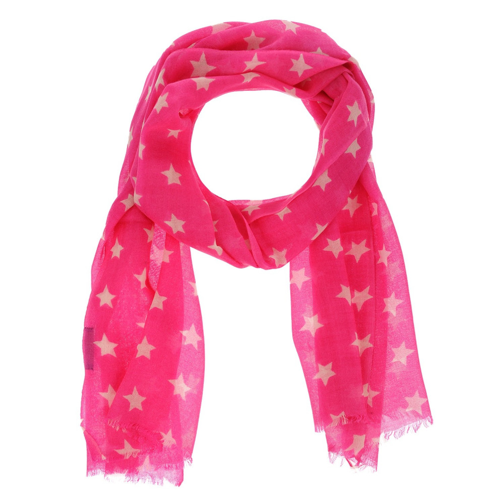 LES POULETTES BIJOUX Foulard Etoiles 100% Laine Colors - Rose