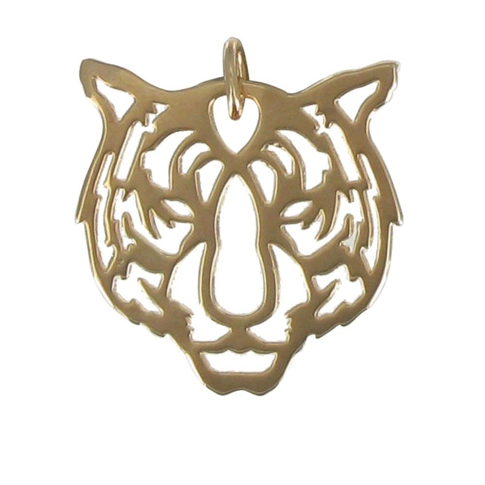 LES POULETTES BIJOUX V Pendentif Plaqué Or Tête de Tigre