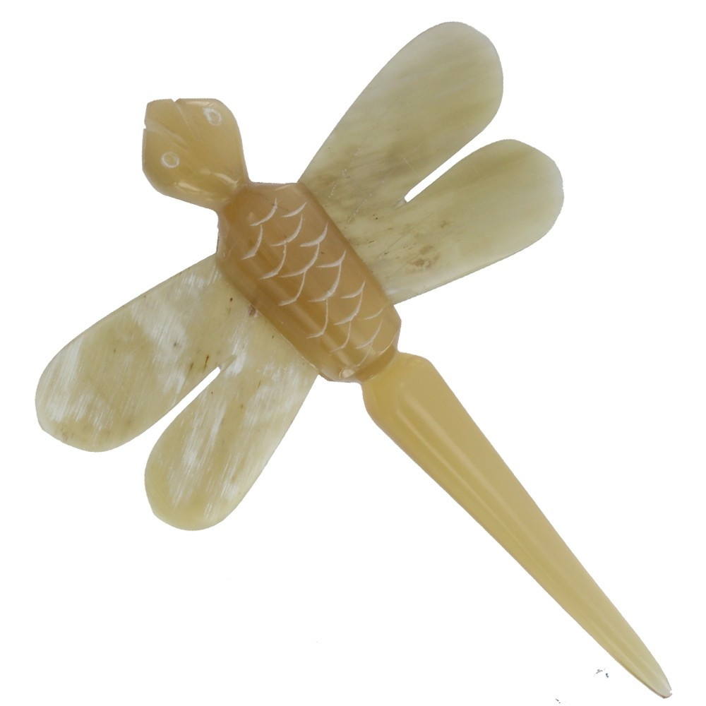 LES POULETTES BIJOUX Broche Libellule en Corne Naturelle