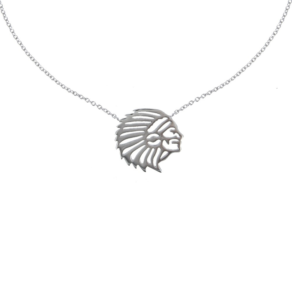 LES POULETTES BIJOUX Collier Argent Tête d'Indien