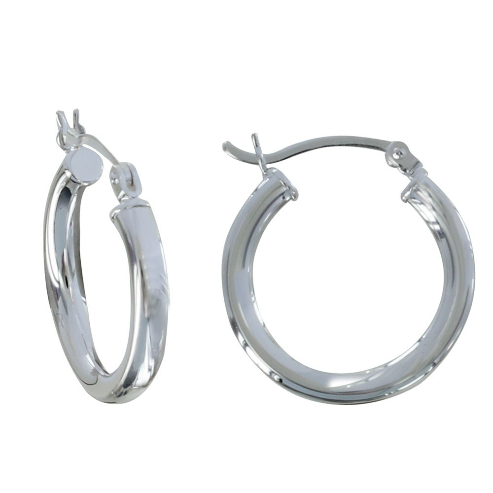 LES POULETTES BIJOUX Boucles d'Oreilles Argent 925 Petites Créoles Rondes 2cm