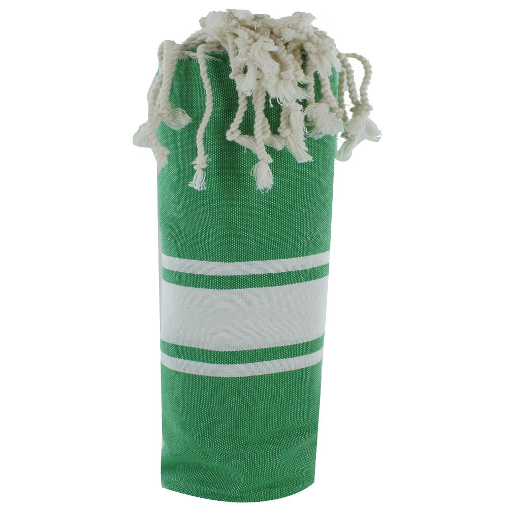 LES POULETTES BIJOUX Fouta Drap Plage et Hammam Coton Couleur Vert Prairie