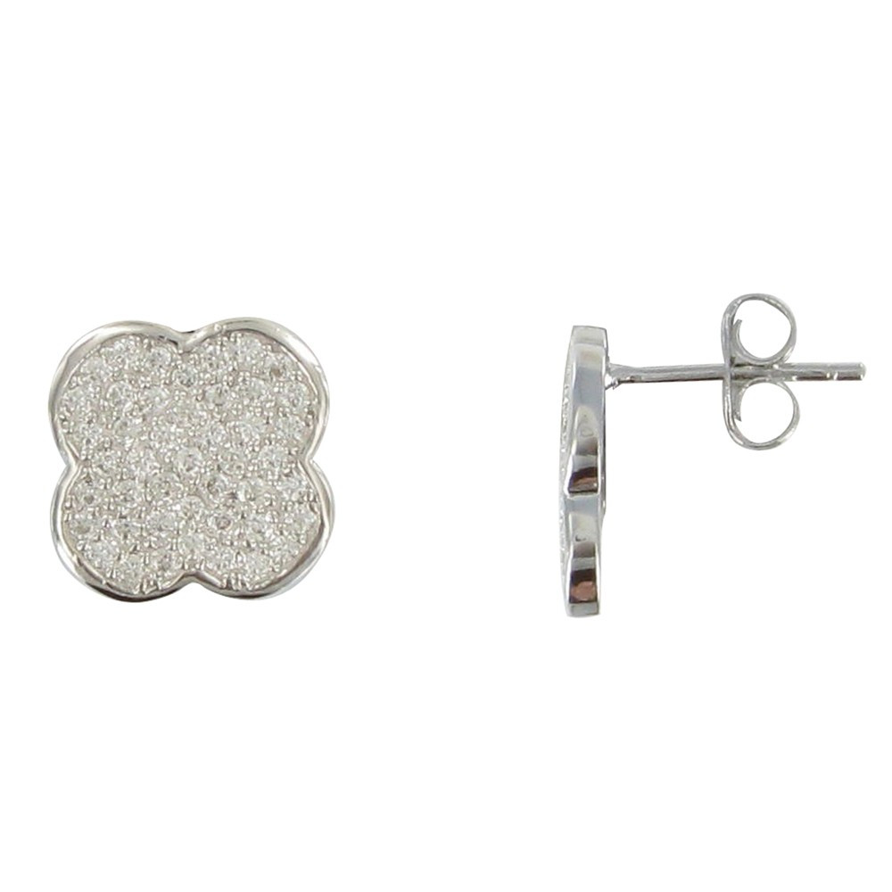 LES POULETTES BIJOUX Boucles d'Oreilles Argent 925 Nuages de Strass