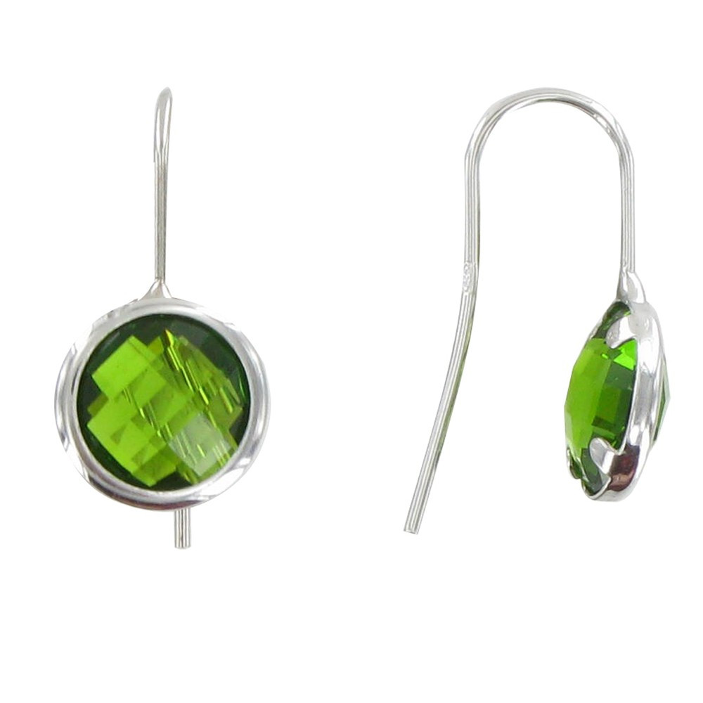 LES POULETTES BIJOUX X Boucles d'Oreilles Argent et Cercle Vert