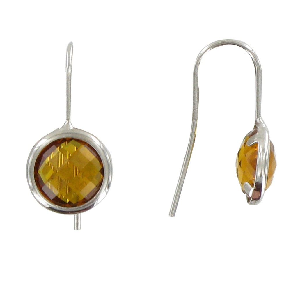LES POULETTES BIJOUX Boucles d'Oreilles Argent et Cercle Jaune