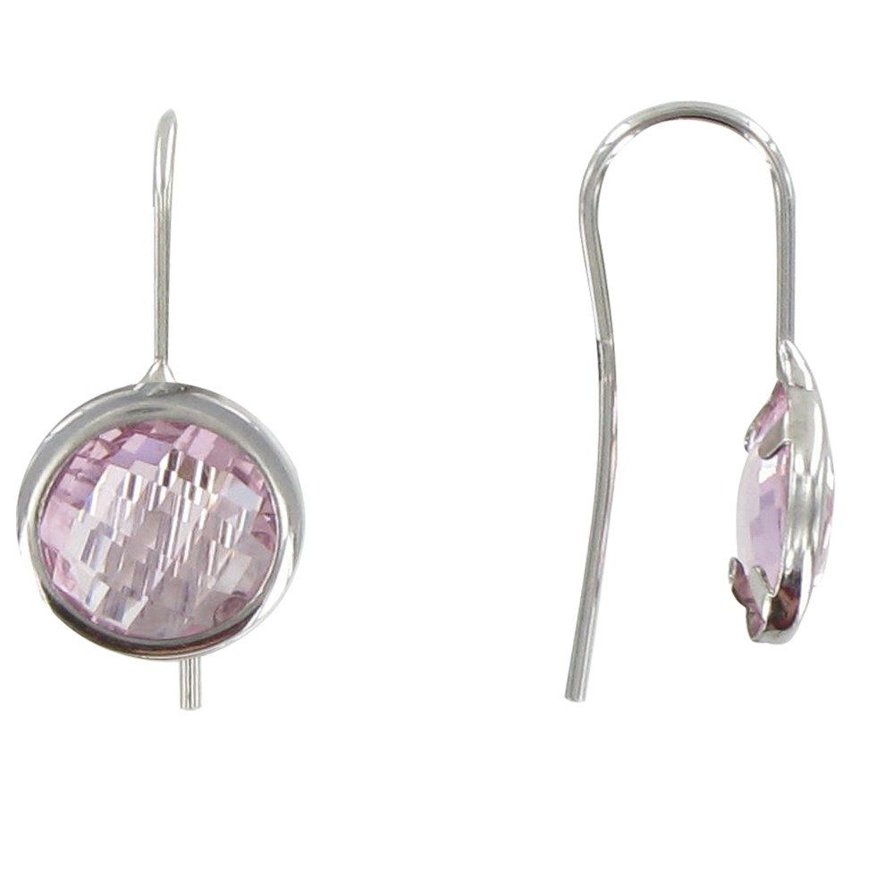 LES POULETTES BIJOUX V Boucles d'Oreilles Argent et Cercle Rose
