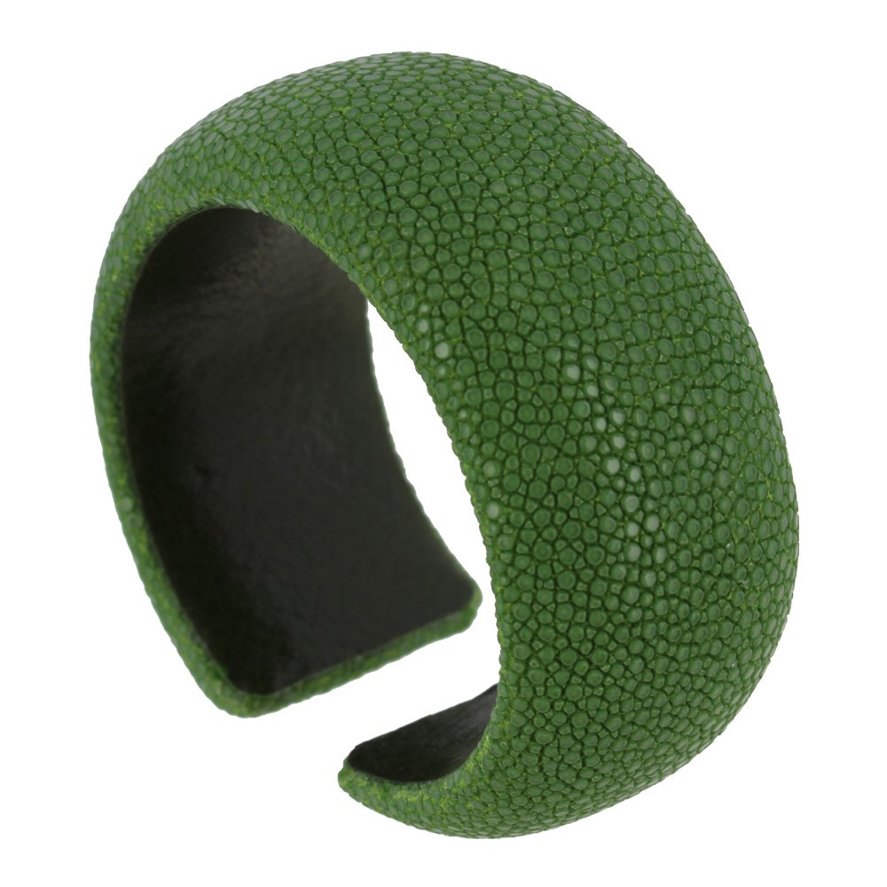 LES POULETTES BIJOUX X Bracelet Cuir Vert