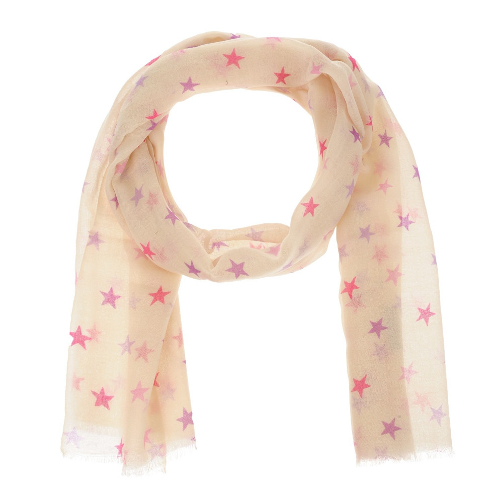 LES POULETTES BIJOUX Foulard Etoiles 100% Laine Classics - Rose