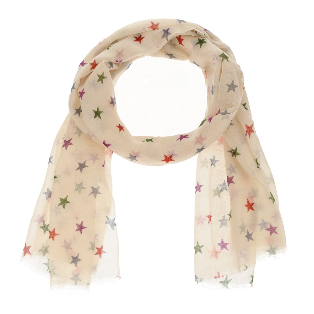LES POULETTES BIJOUX Foulard Etoiles 100% Laine Classics - Beige