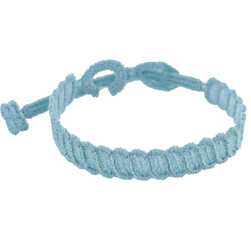 LES POULETTES BIJOUX Cruciani Bracelet Homme Dentelle Mariano Bleu Ciel
