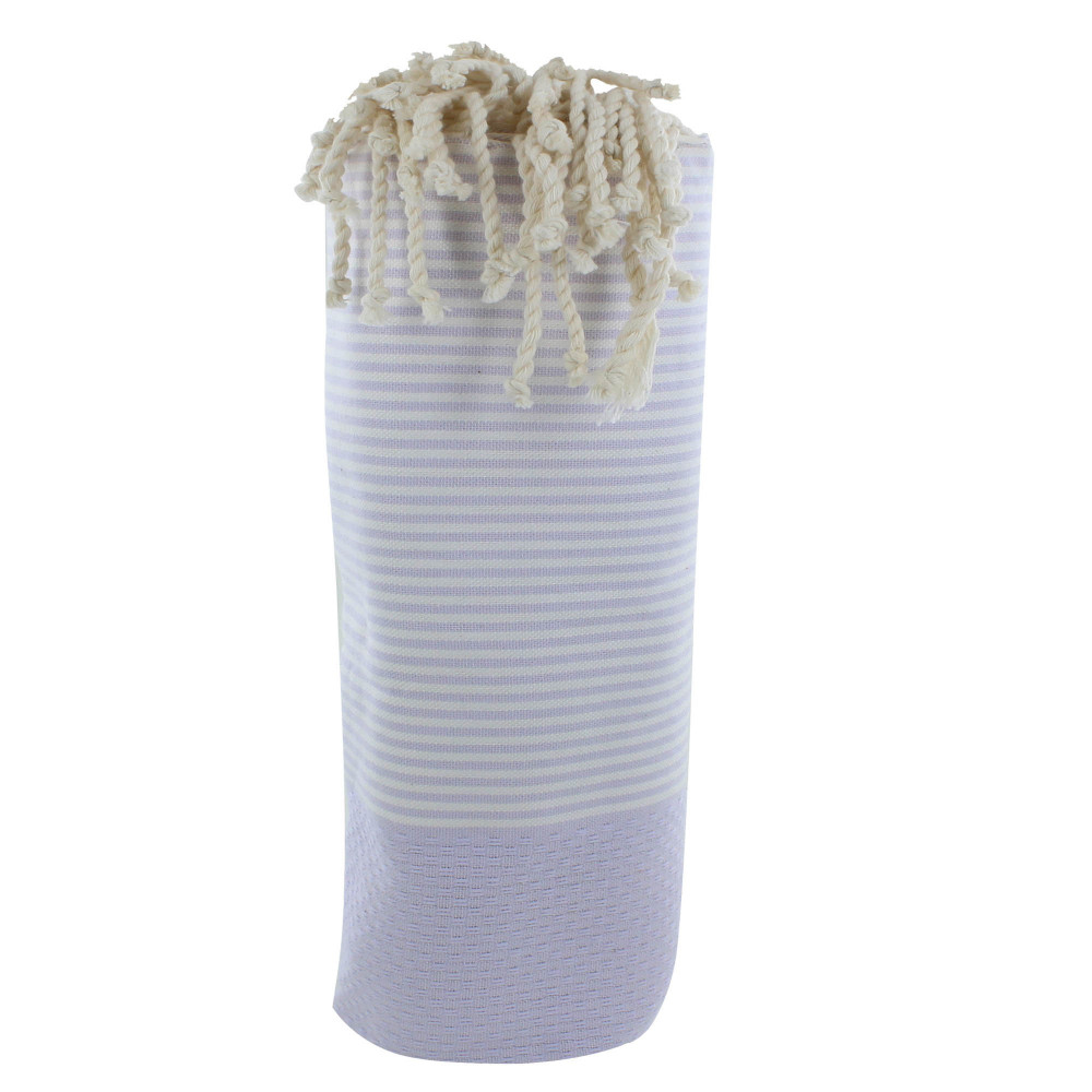LES POULETTES BIJOUX V Fouta Drap Plage et Hammam Coton Nid d'Abeille Lilas Clair Ra