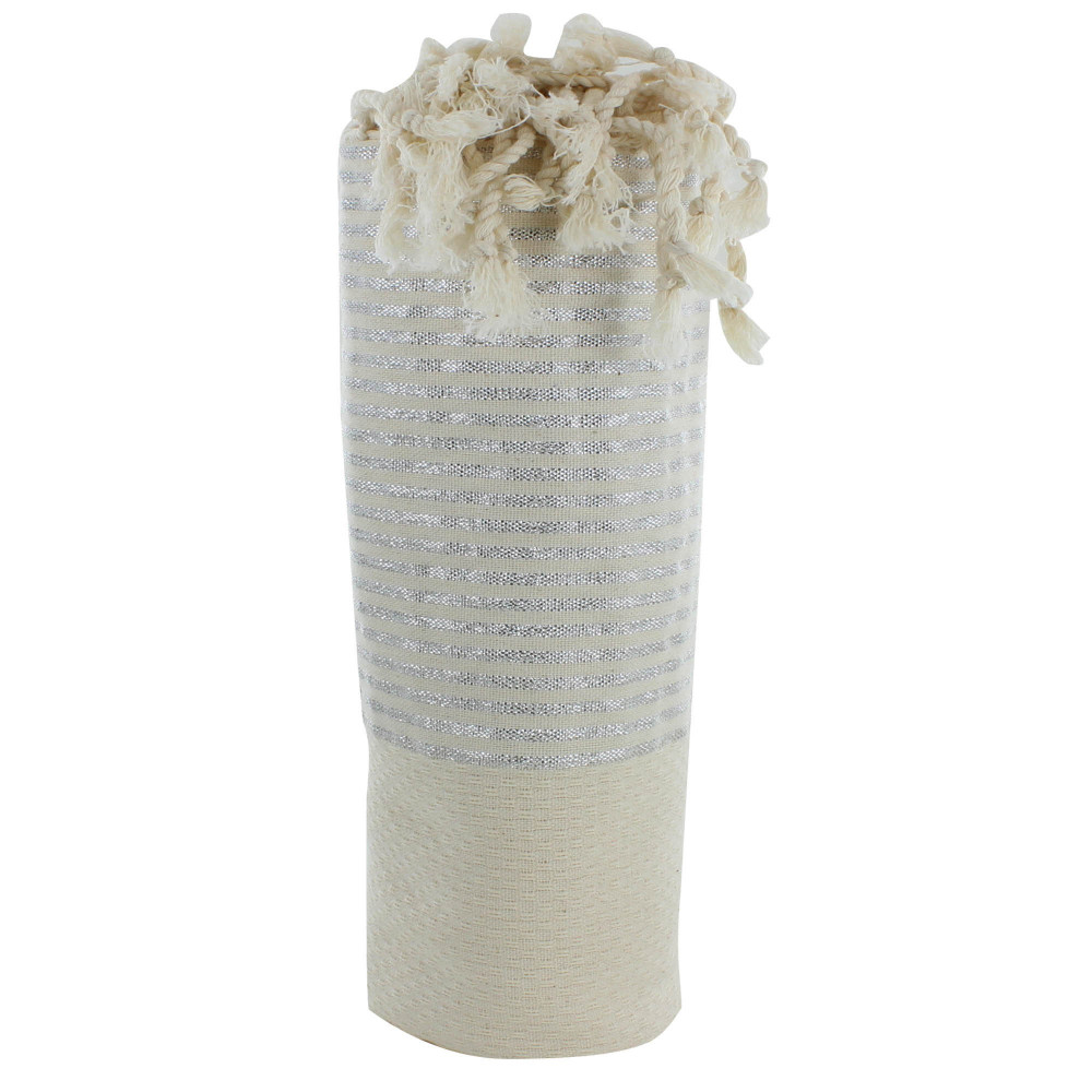 LES POULETTES BIJOUX V Fouta Drap Plage et Hammam Coton Nid d'Abeille Beige Petites