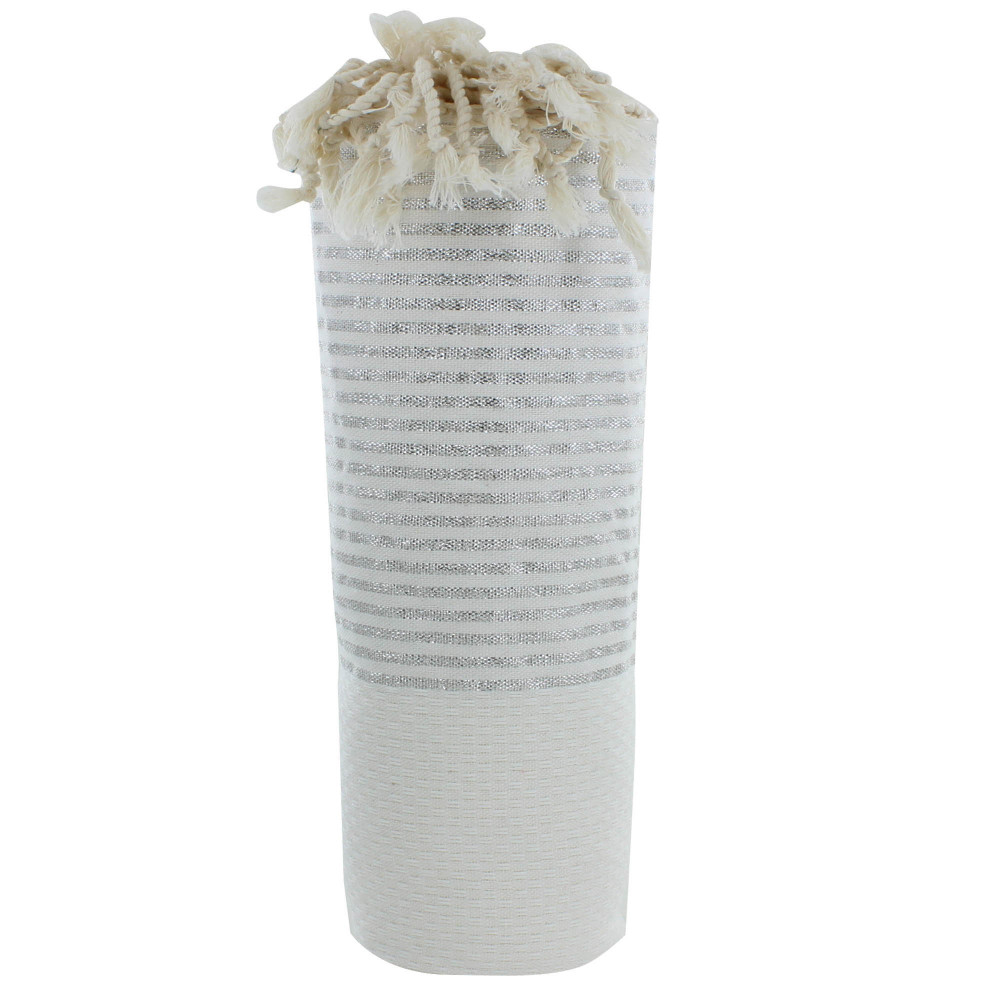 LES POULETTES BIJOUX V Fouta Drap Plage et Hammam Coton Nid d'Abeille Blanc Petites