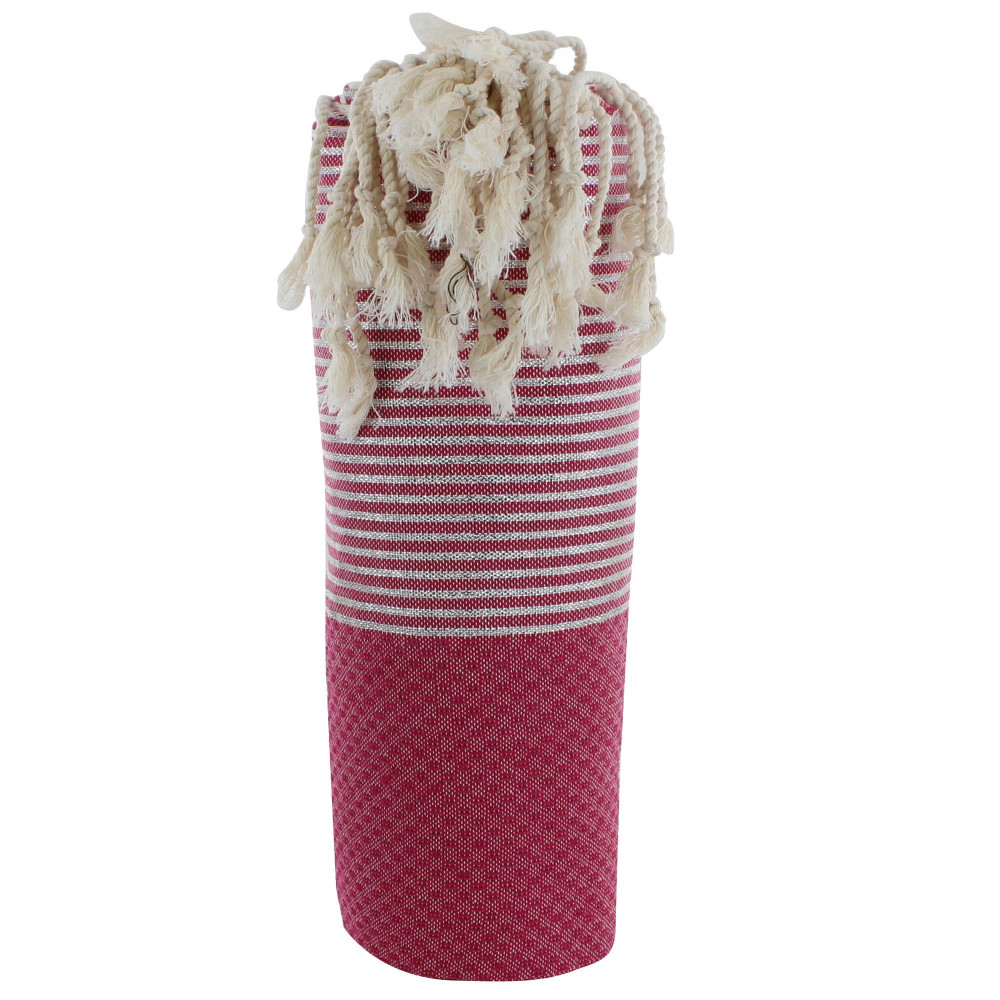 LES POULETTES BIJOUX - Fouta Drap Plage et Hammam Coton Nid d'Abeille Rouge Petites