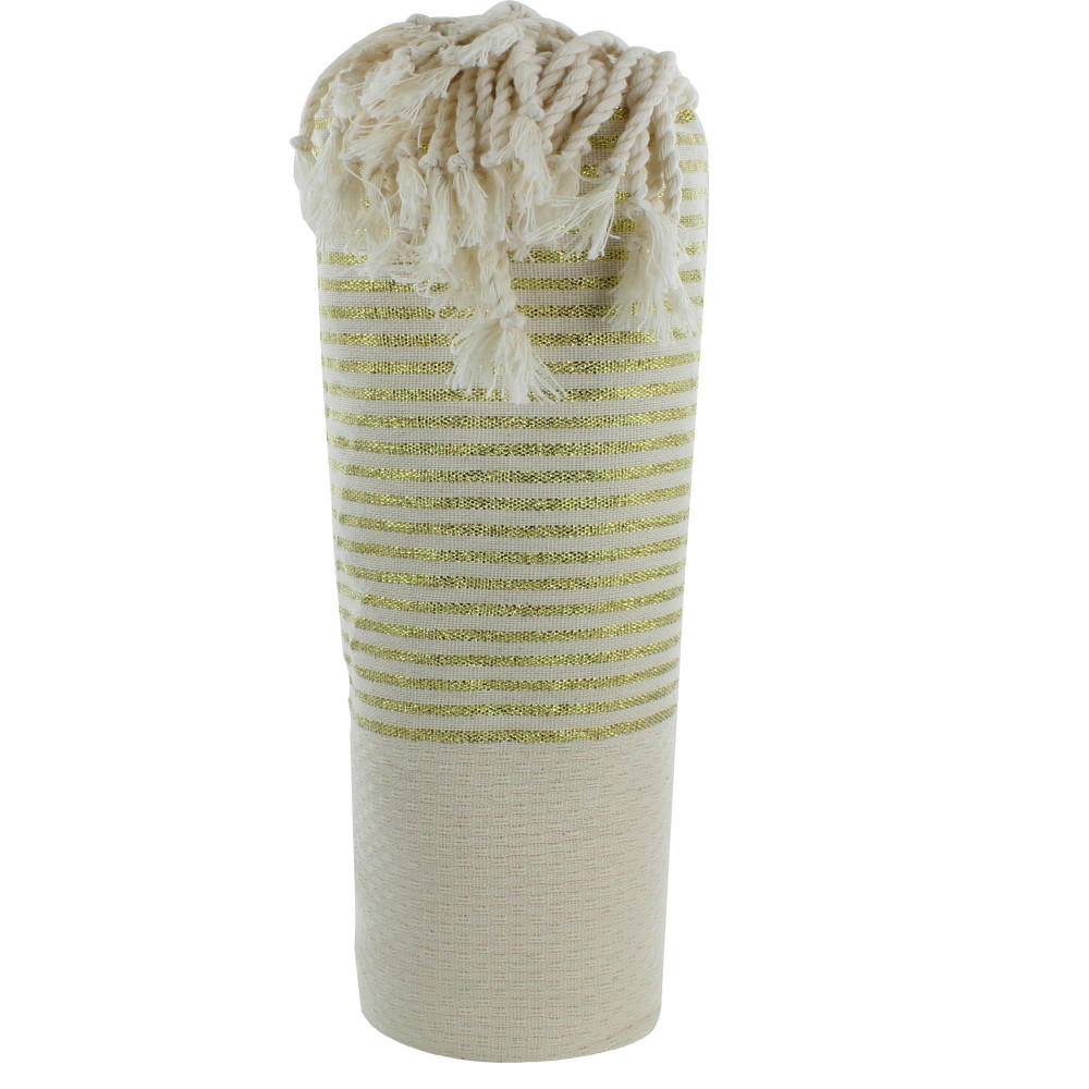 LES POULETTES BIJOUX V Fouta Drap Plage et Hammam Coton Nid d'Abeille Beige Petites