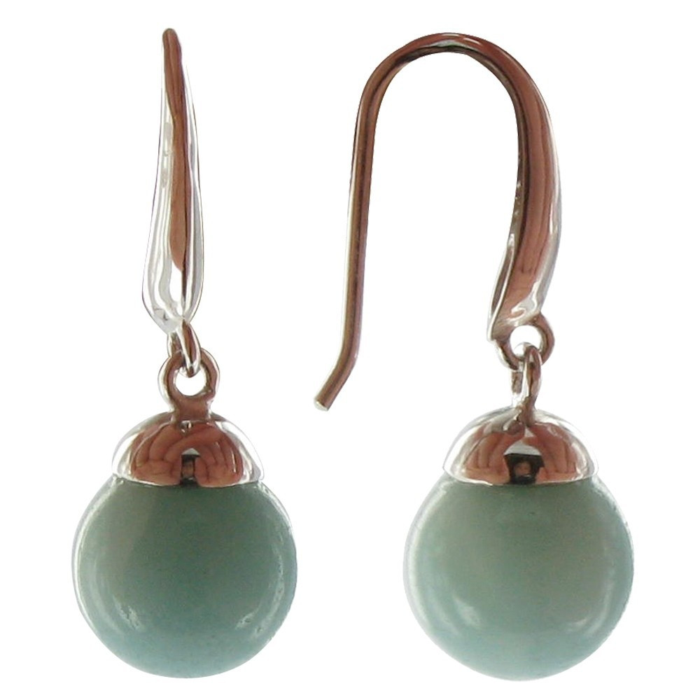 LES POULETTES BIJOUX V Boucles d'Oreilles Argent Billes Amazonite