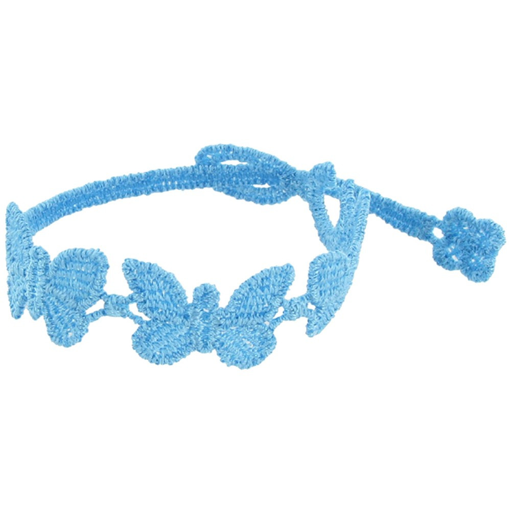 LES POULETTES BIJOUX V Cruciani BraceletEnfant Dentelle Papillons Turquoise