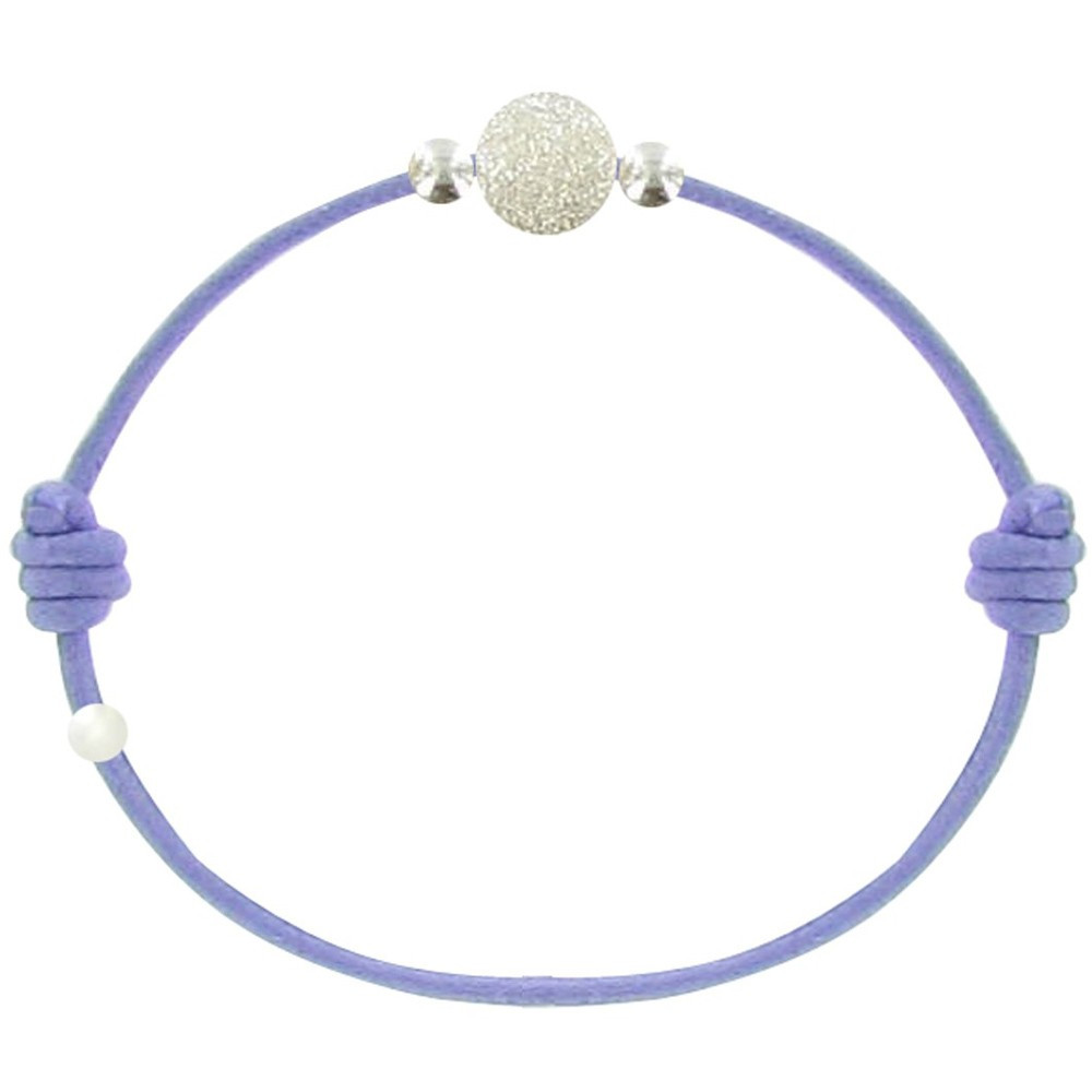 LES POULETTES BIJOUX - V Bracelet des Poulettes Argent Diamant Lien Lilas