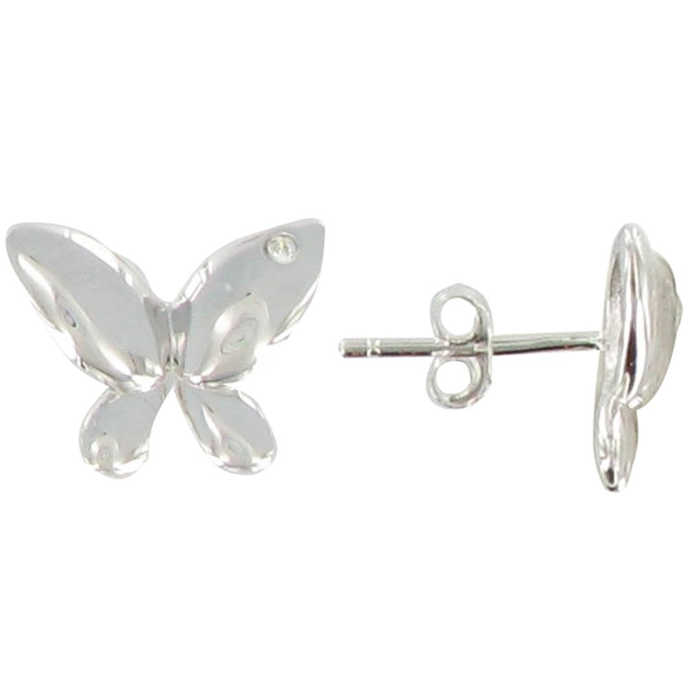 LES POULETTES BIJOUX V Boucles d'Oreilles Argent Papillons de Printemps