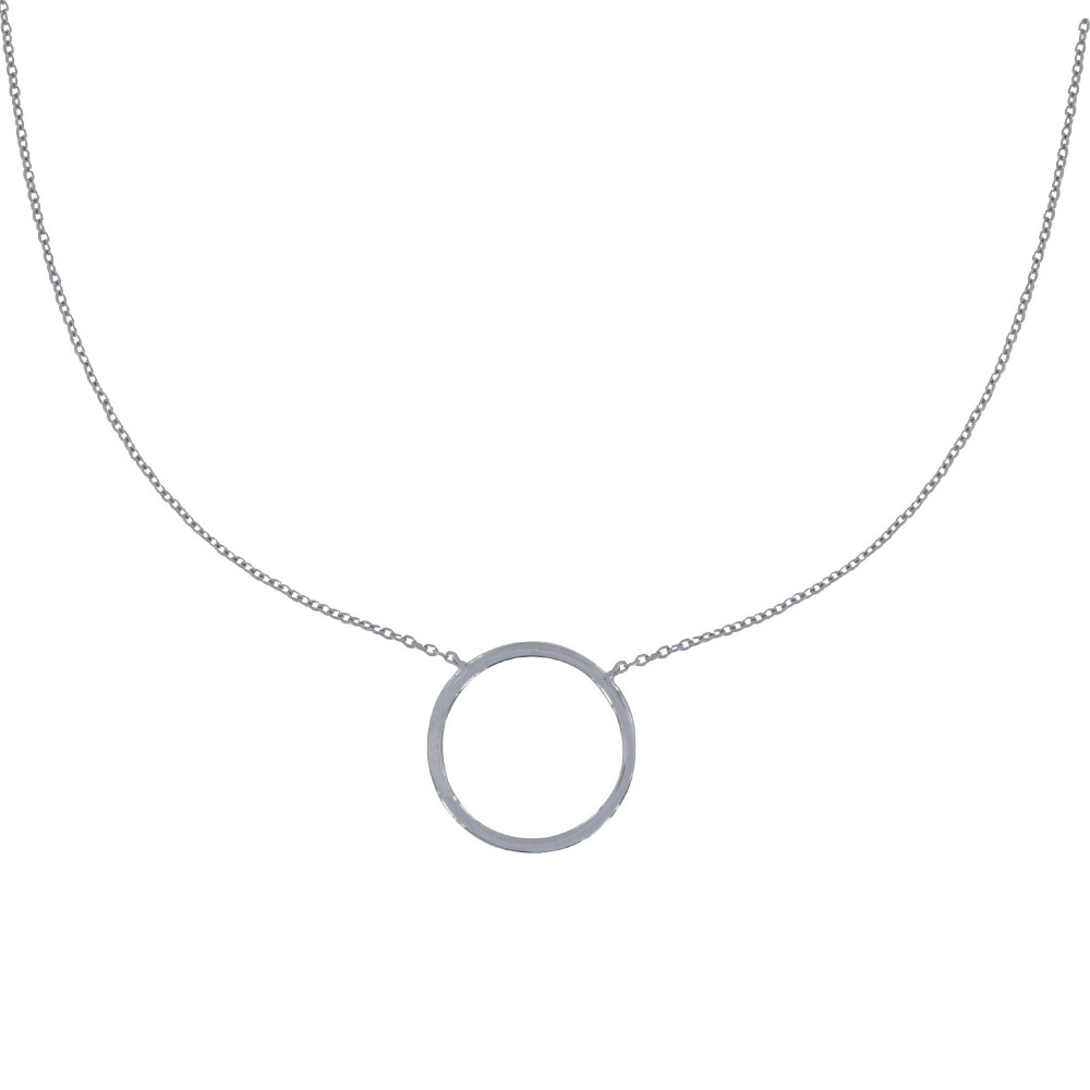 LES POULETTES BIJOUX Collier Argent Rhodié Petit Cercle
