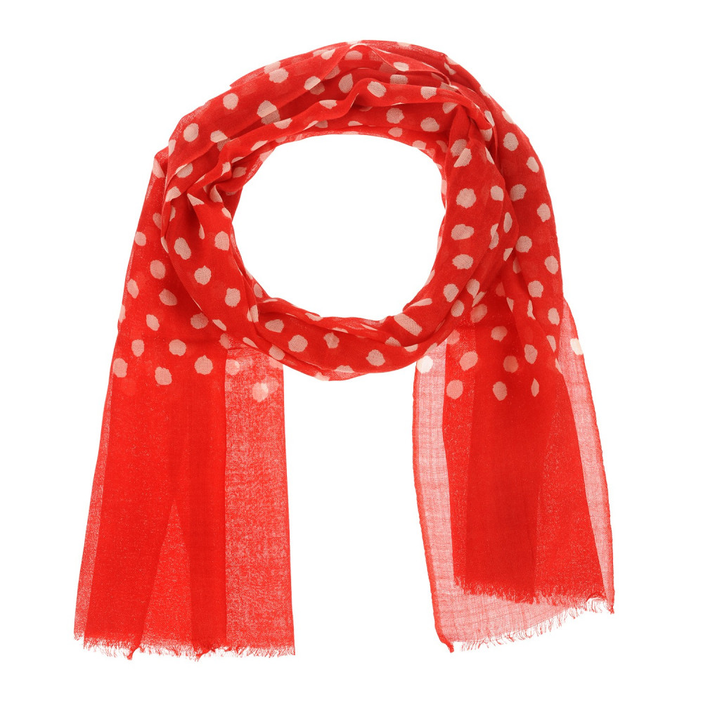 LES POULETTES BIJOUX V Foulard Pois 100% Laine Classics - Rouge