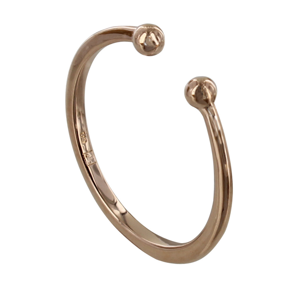 LES POULETTES BIJOUX Bague Plaqué Or Rose Deux Perles