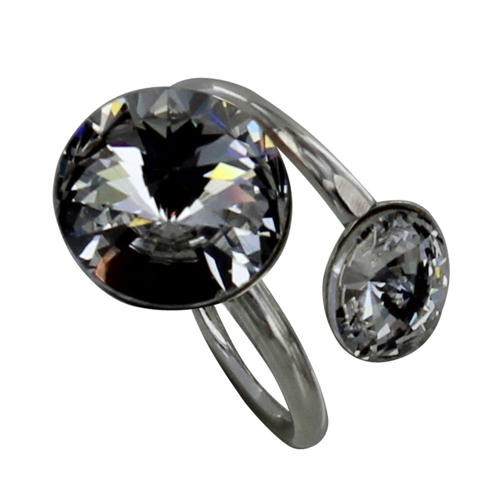 LES POULETTES BIJOUX Bague Argent Orné de Cristal Transparent