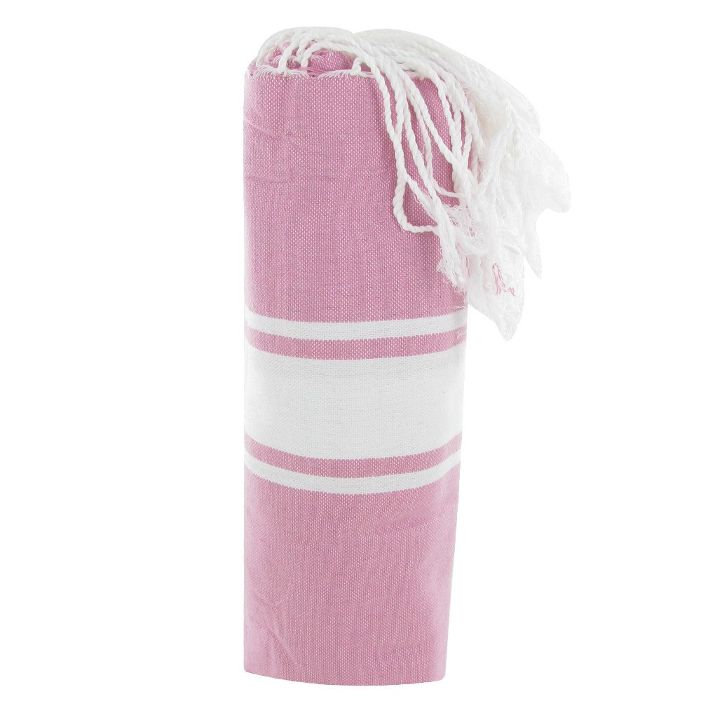 LES POULETTES BIJOUX - Fouta Drap Plage et Hammam Coton Couleur Rose
