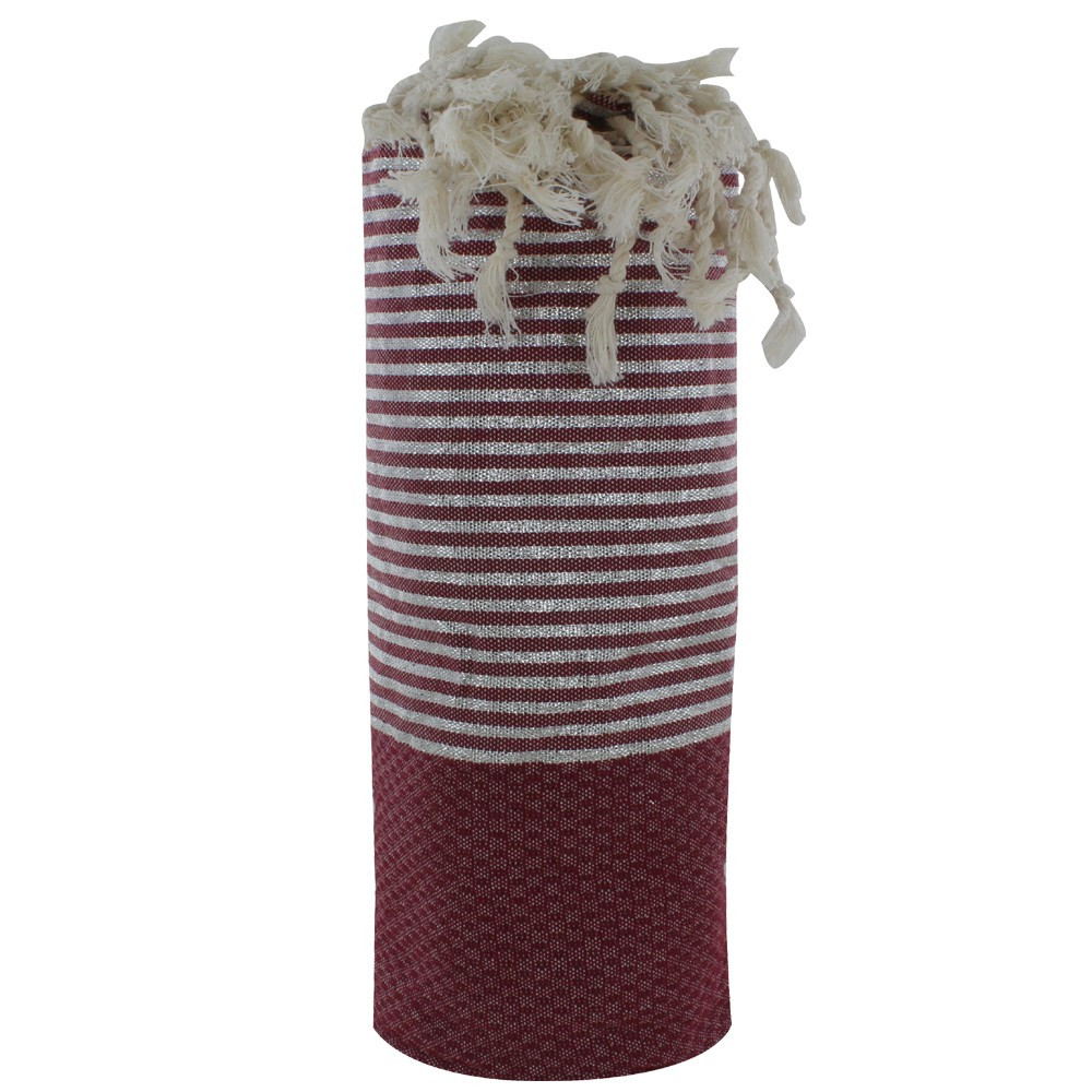 LES POULETTES BIJOUX Fouta Drap Plage et Hammam Coton Nid d'Abeille Bordeaux Petites