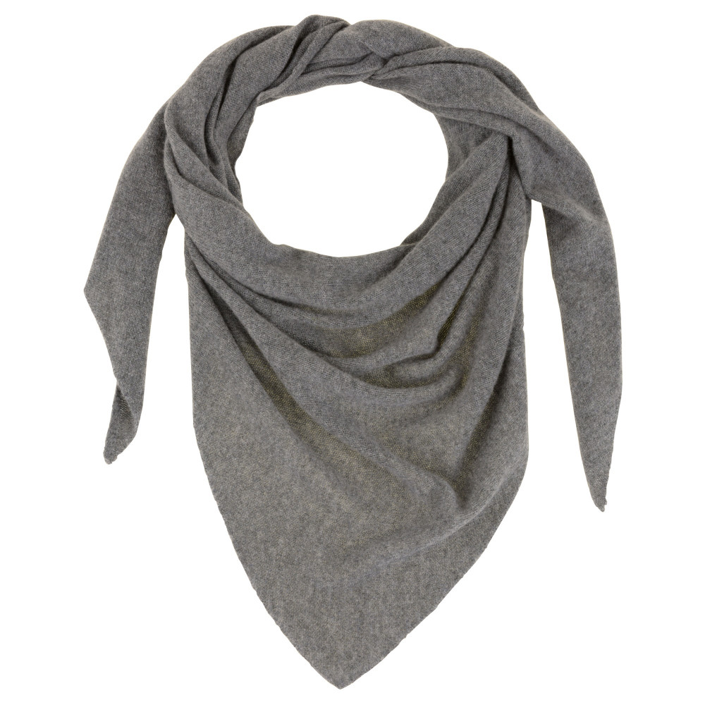 LES POULETTES BIJOUX Echarpe 100% Cachemire 2 Fils Triangle Classics - Gris