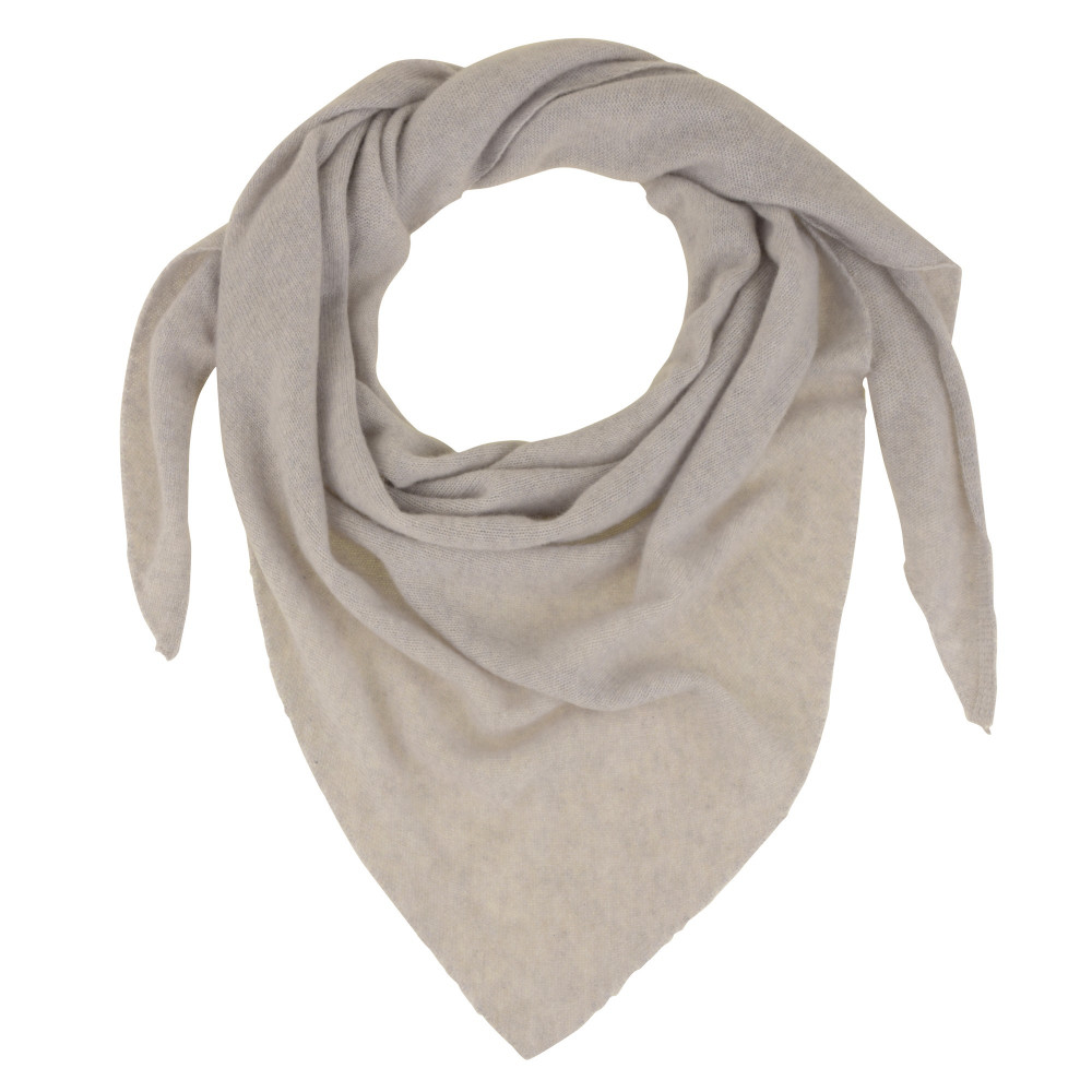 LES POULETTES BIJOUX Echarpe 100% Cachemire 2 Fils Triangle Classics - Gris clair