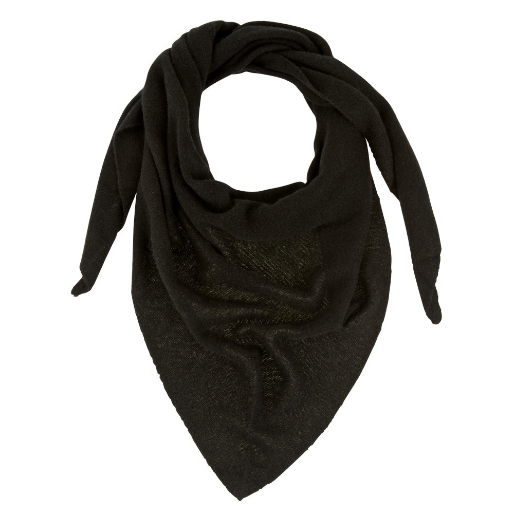 LES POULETTES BIJOUX Echarpe 100% Cachemire 2 Fils Triangle Classics - Noir