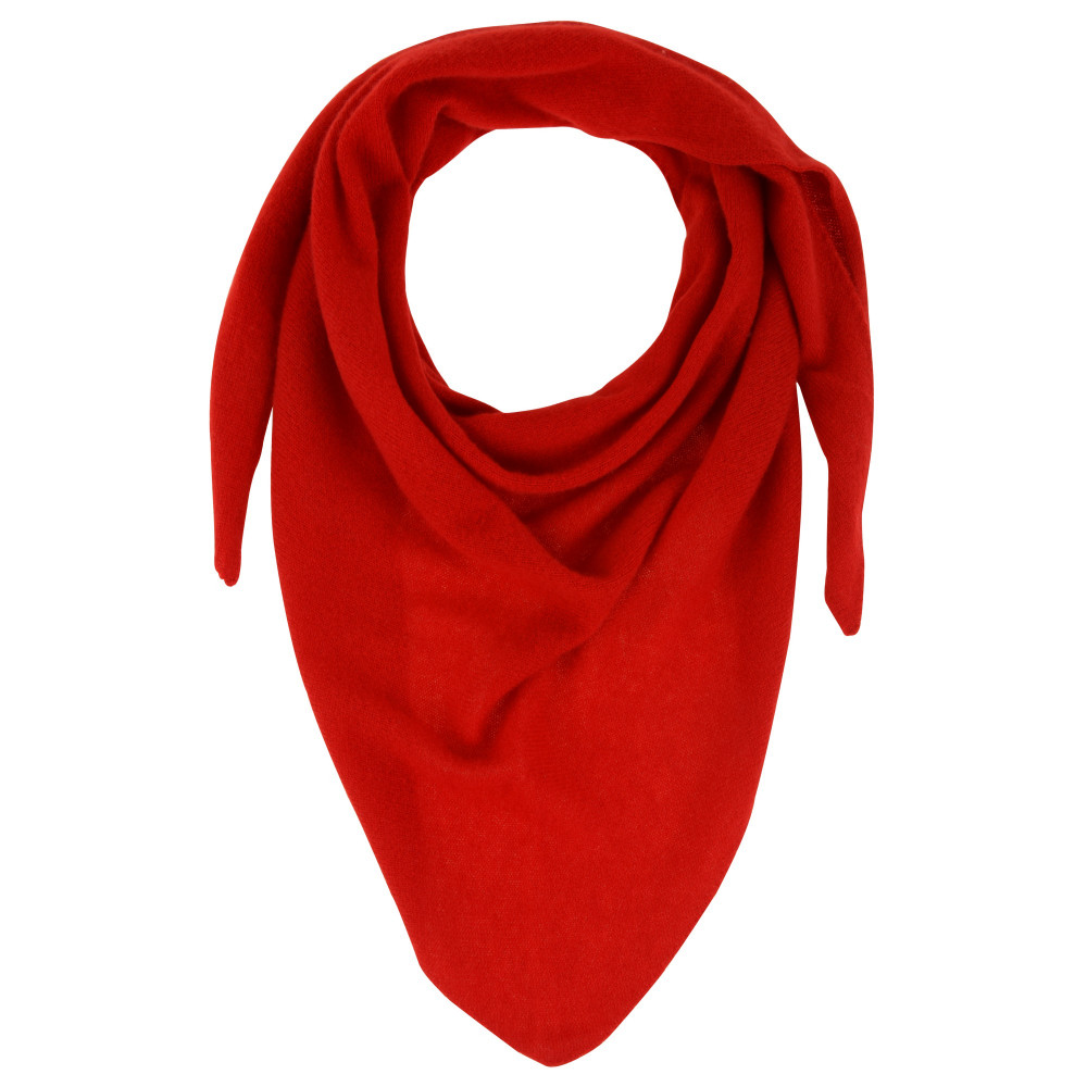 LES POULETTES BIJOUX Echarpe 100% Cachemire 2 Fils Triangle Classics - Rouge Profond