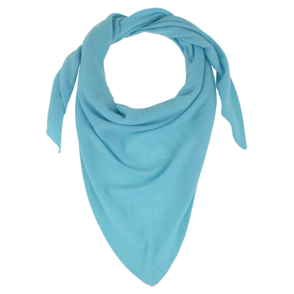 LES POULETTES BIJOUX Echarpe 100% Cachemire 2 Fils Triangle Colors - Turquoise