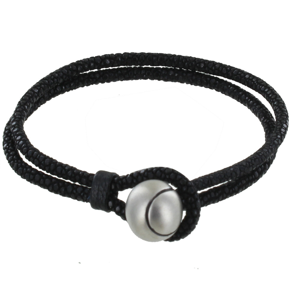 LES POULETTES BIJOUX Bracelet Homme Cuir et Balle de Tennis