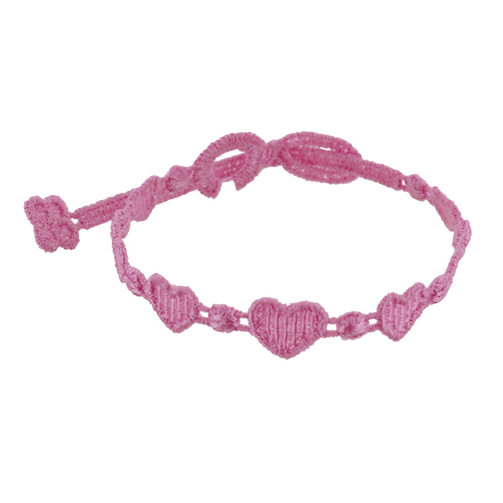 LES POULETTES BIJOUX Cruciani Bracelet Dentelle Heartbeat - Rose
