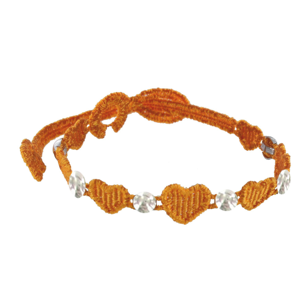 LES POULETTES BIJOUX Cruciani Bracelet Dentelle Heartbeat et Hemisphère Argent - Ora