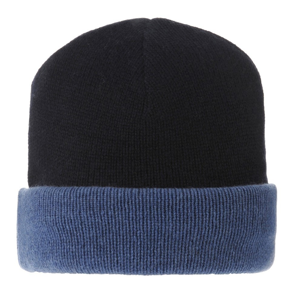 LES POULETTES BIJOUX Bonnet 100% Cachemire 6 Fils Bicolore Colors - Bleu Navy