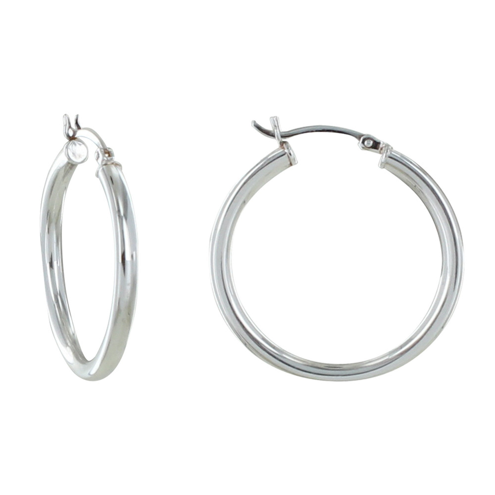LES POULETTES BIJOUX Boucles d'Oreilles Argent 925 Moyennes Créoles Rondes 3cm