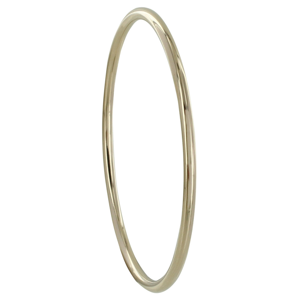 LES POULETTES BIJOUX Bracelet Plaqué Or Jonc Fin Rond 6,2cm