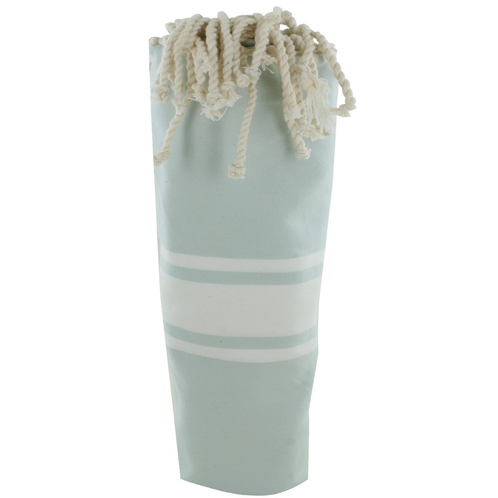 LES POULETTES BIJOUX V Fouta Drap Plage et Hammam Coton Couleur Vert Opaline 100cm x
