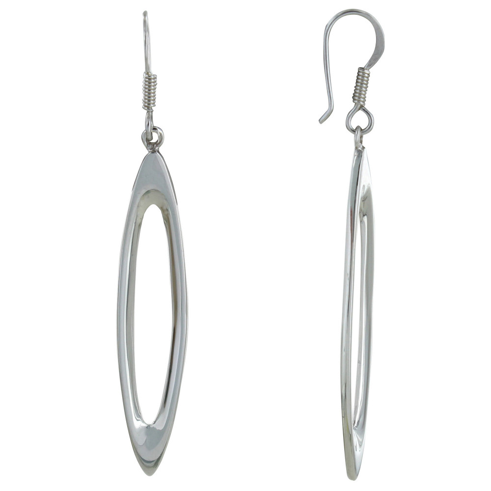 LES POULETTES BIJOUX Boucles d'Oreilles Argent 925 Ovales Ajourés