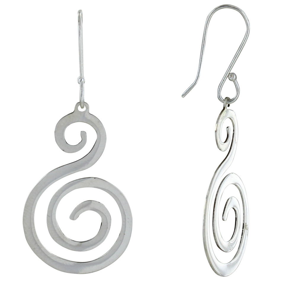LES POULETTES BIJOUX Boucles d'Oreilles Argent Spirale