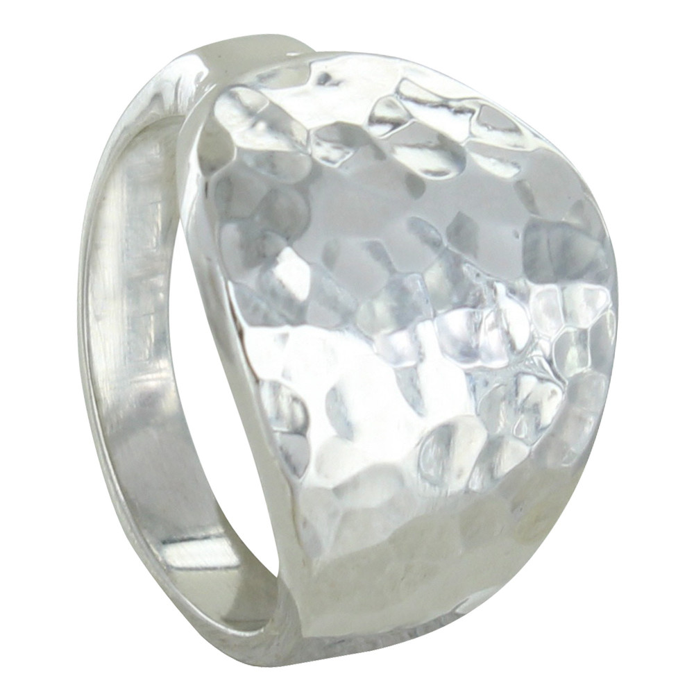 LES POULETTES BIJOUX Bague Argent Goutte Martelée - taille 54